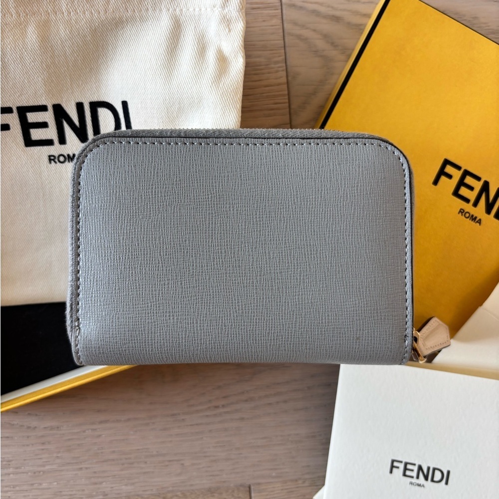 Fendi Vitello Elite Monster Eyes Studded Mini Zip Around Wallet - Picture 5 of 5